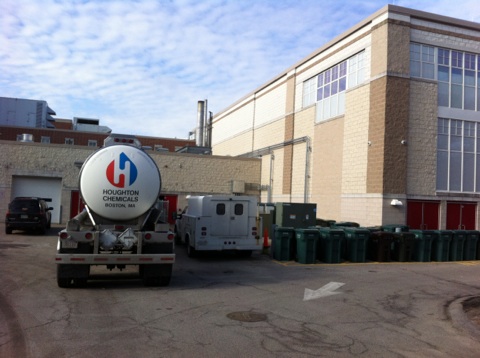 Houghton bulk tanker storing inhibited propylene glycol during HVAC repairs.